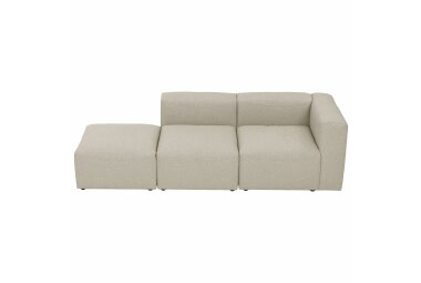 Sofa 2-Sitzer + Hocker Kaleigh Bezug Flachgewebe Kunststoff schwarz / creme 23212