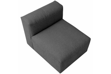 Sofaelement 1-Sitzer ohne Lehne Kaleigh Bezug Flachgewebe Kunststoff schwarz / anthrazit 23215