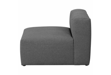 Sofaelement 1-Sitzer ohne Lehne Kaleigh Bezug Flachgewebe Kunststoff schwarz / anthrazit 23215