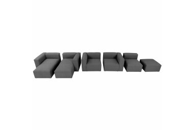 Sofaelement 1-Sitzer ohne Lehne Kaleigh Bezug Flachgewebe Kunststoff schwarz / anthrazit 23215