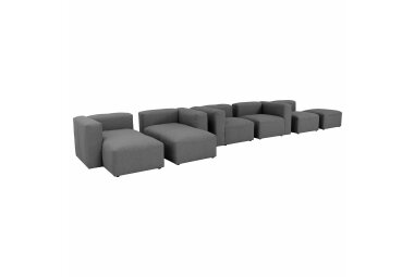 Sofaelement 1-Sitzer ohne Lehne Kaleigh Bezug Flachgewebe Kunststoff schwarz / anthrazit 23215