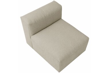 Sofaelement 1-Sitzer ohne Lehne Kaleigh Bezug Flachgewebe Kunststoff schwarz / creme 23216