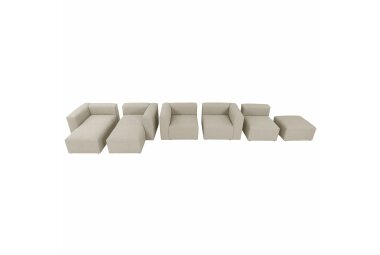 Sofaelement 1-Sitzer ohne Lehne Kaleigh Bezug Flachgewebe Kunststoff schwarz / creme 23216