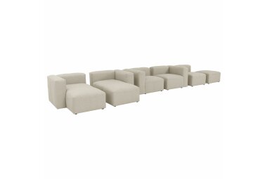 Sofaelement 1-Sitzer ohne Lehne Kaleigh Bezug Flachgewebe Kunststoff schwarz / creme 23216