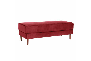 Funktionssofa mit Hocker Kacha Bezug Samtvelours Esche natur / rot 23160