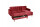 Funktionssofa mit Hocker Kacha Bezug Samtvelours Esche natur / rot 23160