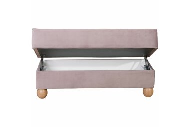 Hocker Kaethe Bezug Samtvelours Buche natur / rosé 23175