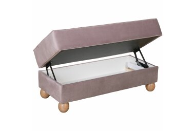 Hocker Kaethe Bezug Samtvelours Buche natur / rosé 23175