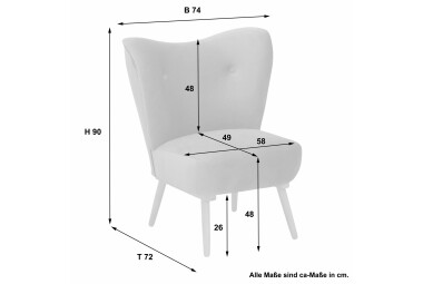 Sessel Kaila Bezug Samtvelours Buche erlefarbig lackiert / grün 23184