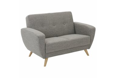 Sofa 2-Sitzer Kaitlyn Bezug Flachgewebe Buche natur / grau 23197