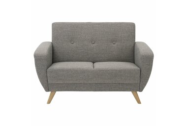 Sofa 2-Sitzer Kaitlyn Bezug Flachgewebe Buche natur / grau 23197