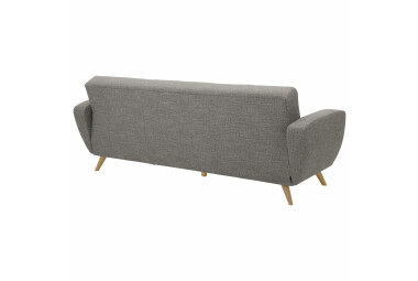 Sofa 3-Sitzer mit Bettfunktion Kaitlyn Bezug Flachgewebe Buche natur / grau 23198