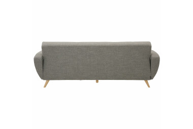 Sofa 3-Sitzer mit Bettfunktion Kaitlyn Bezug Flachgewebe Buche natur / grau 23198