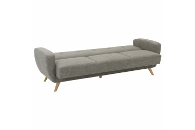 Sofa 3-Sitzer mit Bettfunktion Kaitlyn Bezug Flachgewebe Buche natur / grau 23198