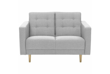 Sofa 2-Sitzer Kaisa Bezug Flachgewebe Esche natur / hellgrau 23193