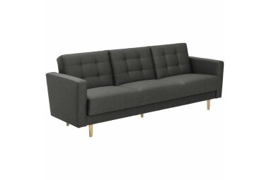 Sofa 3-Sitzer mit Bettfunktion Kaisa Bezug Flachgewebe Esche natur / anthrazit 23190