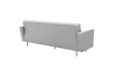 Sofa 3-Sitzer mit Bettfunktion Kaisa Bezug Flachgewebe Esche natur / hellgrau 23191