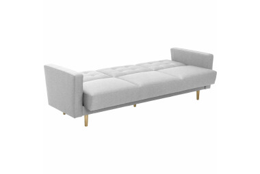 Sofa 3-Sitzer mit Bettfunktion Kaisa Bezug Flachgewebe Esche natur / hellgrau 23191