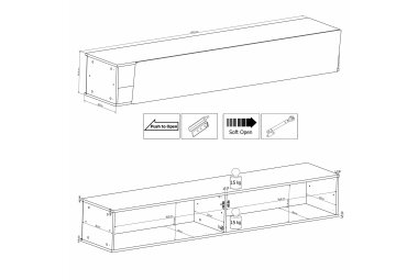 Mediawand Jacinda 275x195x40 Schrankwand Weiß/Schwarz/Weiß HG 10170