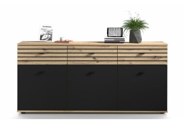 Sideboard Jacklin 168x38x80 Anrichte Artisan Eiche/Schwarz 10203