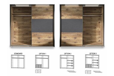 Kleiderschrank Jackelyn 220x60x214 Flagstaff Eiche/Matera 10251