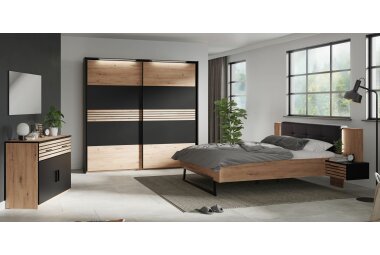 Bett Janet 255x93x211 Artisan Eiche/Schwarz 10260