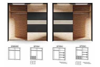 Kleiderschrank Janet 220x214x60 Artisan Eiche/Schwarz 10262