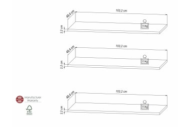 Einlegeboden Janet 104x3x49 Artisan Eiche 10264