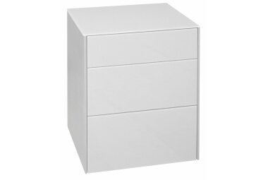 Kommode Elfi 52x42x63 Hochglanz Kreidegrau/Glas...