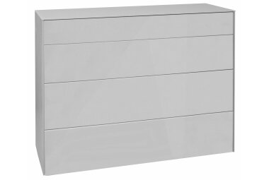 Kommode Elfi 121x42x89 Hochglanz Kreidegrau/Glas...