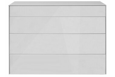 Kommode Elfi 121x42x89 Hochglanz Kreidegrau/Glas Kreidegrau 14793