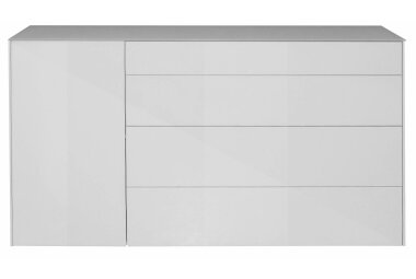 Kommode Elfi 169x42x89 Hochglanz Kreidegrau/Glas Kreidegrau 14801