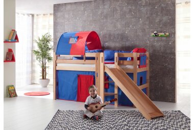 Spielbett Gelja 208x186x113 Massivholz Buche lackiert 11135