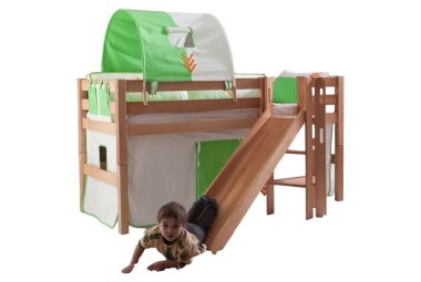 Spielbett Gelya 208x186x113 Massivholz Buche lackiert 11137