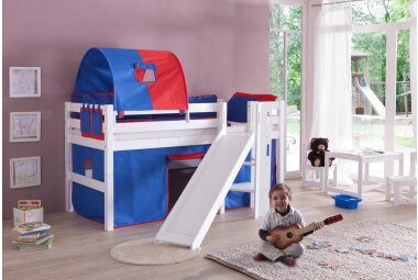 Spielbett Gemma 208x186x113 Massivholz Weiß...