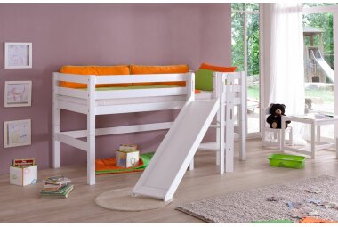 Spielbett Gemma 208x186x113 Massivholz Weiß lackiert 11139