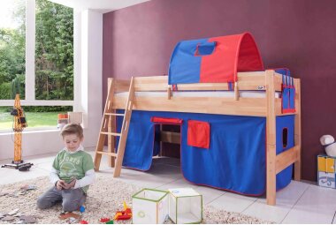 Spielbett Georgiana 208x127x113 Massivholz Buche lackiert 11166