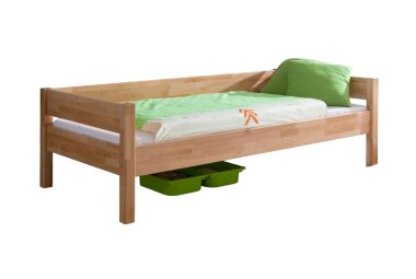 Einzelbett Gerhadine 208x98x63 Massivholz Buche lackiert...