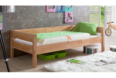 Einzelbett Gerhadine 208x98x63 Massivholz Buche lackiert...