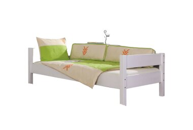 Einzelbett Gerhardina 208x98x63 Massivholz Wei&szlig;...