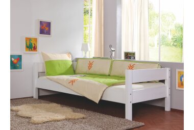 Einzelbett Gerhardina 208x98x63 Massivholz Weiß...