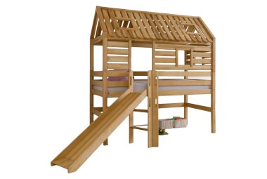 Spielbett Gertrudis 208x186x222 Massivholz Buche lackiert...