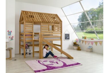 Spielbett Gertrudis 208x186x222 Massivholz Buche lackiert...