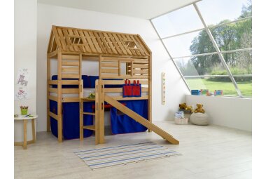 Spielbett Gerty 208x186x222 Massivholz Buche lackiert 11195