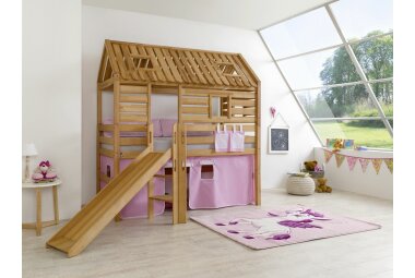 Spielbett Gervaise 208x186x222 Massivholz Buche lackiert...