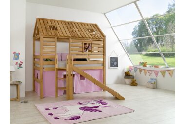 Spielbett Gervaise 208x186x222 Massivholz Buche lackiert 11196