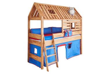 Spielbett Ghira 208x127x222 Massivholz Buche lackiert 11205