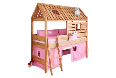 Spielbett Ghislaine 208x127x222 Massivholz Buche lackiert 11206