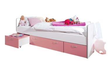 Kojenbett Gilberte 205x95x65 Holznachbildung Rosa/Weiß 11221