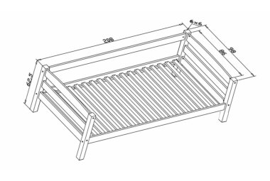 Seniorenbett Giselle 208x98x63 Massivholz Buche lackiert 11248